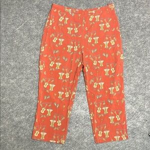 Tori Richard Women's Orange Cocktail Print Pants